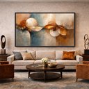 Ver imagem 1 de Quadro Abstrato Moderno Ciclos da Vida - Grande 153x103 cm Moldura Preta