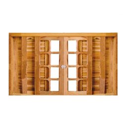 Veneziana Correr 6 Folhas Reto de Madeira Ipê 1,20 X 1,00 Rodam Portas e Janelas - 1