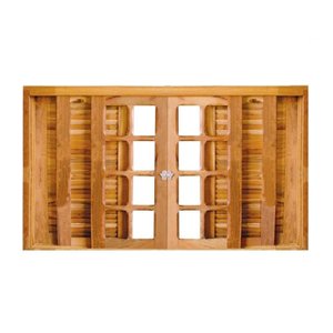 Veneziana Correr 6 Folhas Reto de Madeira Ipê 1,20 X 1,00 Rodam Portas e Janelas