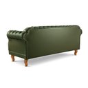 Ver imagem 6 de Sofá Chesterfield Clássico 3 Lugares Couro Sintético Verde Duque 200cm Yescasa