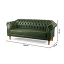Ver imagem 4 de Sofá Chesterfield Clássico 3 Lugares Couro Sintético Verde Duque 200cm Yescasa