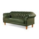 Ver imagem 3 de Sofá Chesterfield Clássico 3 Lugares Couro Sintético Verde Duque 200cm Yescasa