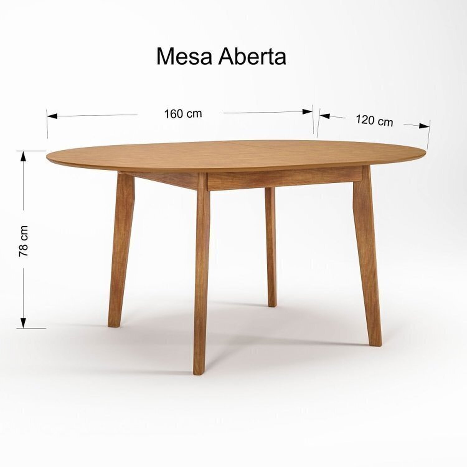 Mesa de Jantar Extensível Redonda com 4 Cadeiras Madeira Maciça Tasila Yescasa - 7
