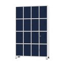 Ver imagem 1 de Armário Roupeiro de Aço para Vestiário 16 Portas Locker Azul Marinho com Chave