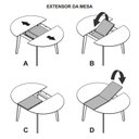 Ver imagem 6 de Mesa de Jantar Extensível Redonda com 4 Cadeiras Madeira Maciça Tasila Yescasa Marrom/Champagne/Grafite