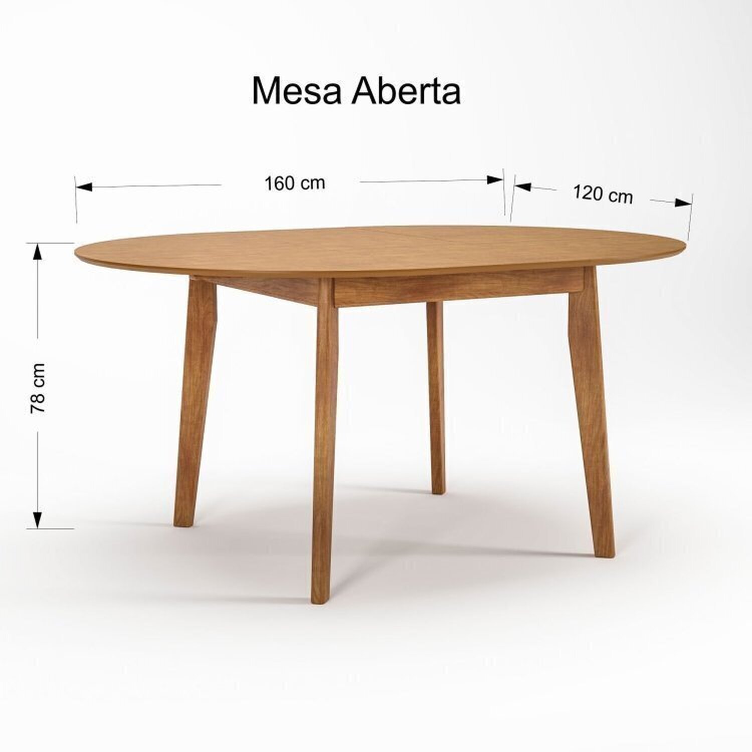 Mesa de Jantar Extensível Redonda com 4 Cadeiras Madeira Maciça Tasila Yescasa - 9