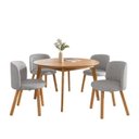 Ver imagem 5 de Mesa de Jantar Extensível Redonda com 4 Cadeiras Madeira Maciça Tasila Yescasa