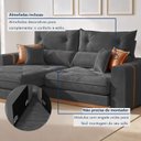 Ver imagem 7 de Sofá Retrátil e Reclinável 3 Lugares Veludo Molas Ensacadas Pillow Top Columbia 230cm Cinza