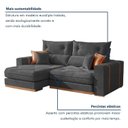 Ver imagem 4 de Sofá Retrátil e Reclinável 3 Lugares Veludo Molas Ensacadas Pillow Top Columbia 230cm Cinza