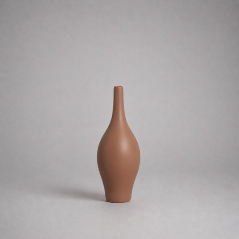 Garrafa Styllo Pequeno Vaso Decorativo de Cerâmica para Sala e Mesa Mocha Mousse
