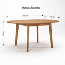 Ver mais imagens de Mesa de Jantar Extensível Redonda com 4 Cadeiras Madeira Maciça Tasila Yescasa