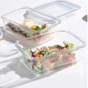 Ver imagem 4 de Jogo 2 Potes de Vidro 350ml/620ml Tampa Hermética Marmita Forno Freezer