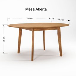 Mesa de Jantar Extensível Redonda com 4 Cadeiras Madeira Maciça Tasila Yescasa - 8