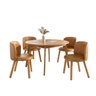 Mesa de Jantar Extensível Redonda com 4 Cadeiras Madeira Maciça Tasila Yescasa - 5