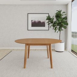 Mesa de Jantar Extensível Redonda com 4 Cadeiras Madeira Maciça Tasila Yescasa - 3