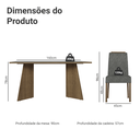 Ver imagem 3 de Conjunto Sala de Jantar Tampo de Madeira 4 Cadeiras Rustic/cinza/silver Évora Madesa