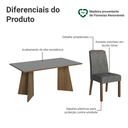 Ver imagem 4 de Conjunto Sala de Jantar Tampo de Madeira 4 Cadeiras Rustic/cinza/silver Évora Madesa