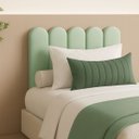 Ver imagem 5 de Cabeceira Nuvem Estofada Solteiro 5 Placas em Suede 45x20cm:verde Claro