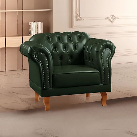 Poltrona Chesterfield Clássica Duque Yescasa Verde