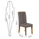 Ver imagem 7 de Conjunto Kit 2 Cadeiras de Jantar Dj Móveis Yasmin Freijó Veludo Lunar