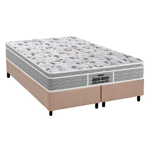 Cama Box Queen: Colchão Ortopédico Probel D45/EP Guarda Costas Próextreme Plus + Base CRC Suede