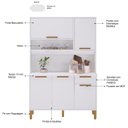 Ver imagem 5 de Armário para Cozinha 5 Portas 1 Gaveta Roma