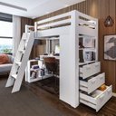 Ver mais imagens de Cama Alta Beliche Office Adulto Multifuncional com 6 Gavetas Micenas Yescasa