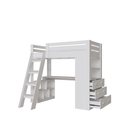 Ver imagem 2 de Cama Alta Beliche Office Adulto Multifuncional com 6 Gavetas Micenas Yescasa