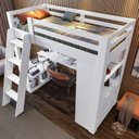 Ver imagem 6 de Cama Alta Beliche Office Adulto Multifuncional com 6 Gavetas Micenas Yescasa