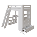 Ver imagem 5 de Cama Alta Beliche Office Adulto Multifuncional com 6 Gavetas Micenas Yescasa