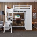 Ver imagem 7 de Cama Alta Beliche Office Adulto Multifuncional com 6 Gavetas Micenas Yescasa