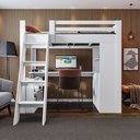Ver imagem 4 de Cama Alta Beliche Office Adulto Multifuncional com 6 Gavetas Micenas Yescasa Branco/Perfect Wood