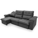 Ver imagem 1 de Sofá Retrátil Reclinável Verona 2,30m Suede Velut Cinza Molas Ensacadas - King House