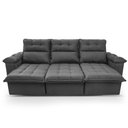 Ver imagem 2 de Sofá Retrátil Reclinável Verona 2,30m Suede Velut Cinza Molas Ensacadas - King House