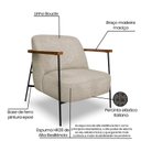 Ver imagem 4 de Poltrona para Sala de Estar Elhiz Linho Boucle Bege