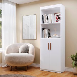 Multiuso Livreiro Flex 2 Portas Organizador de Ambientes Estante ou Balcão - Branco