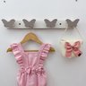 1 Cabideiro Parede Infantil Pendurador Roupas Borboleta:cinza - 1