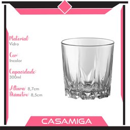 Conjunto 6 Copos Baixo 300ml Ayla Class Home - 5