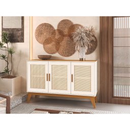 Buffet Aparador Andorra 3 Portas 1.30cm Edn:off White Cedro - 2