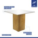 Ver imagem 2 de Mesa para Sala de Jantar 90cm Tampo em Vidro/MDF Madri Cel Móveis