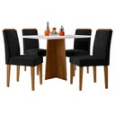 Ver imagem 4 de Mesa de Jantar Ambiente Anitta 120x80 Cm com Vidro Ype Off White e 4 Cadeiras Ana Veludo Preto – New