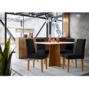Ver imagem 1 de Mesa de Jantar Ambiente Anitta 120x80 Cm com Vidro Ype Off White e 4 Cadeiras Ana Veludo Preto – New