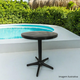 Mesa Redonda Sol Praia Piscina Plastex Resistente Preta - 9