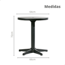 Ver imagem 2 de Mesa Redonda Sol Praia Piscina Plastex Resistente Preta