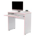 Ver imagem 2 de Escrivaninha Mesa Computador Notebook Gaveta P/Teclado 6067:Branco/Rosa
