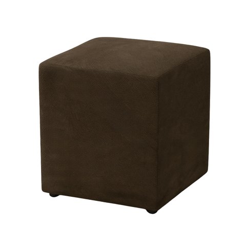 Kit 2x Puff Quadrado Decorativo:marrom Escuro