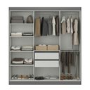 Ver imagem 2 de Guarda-roupa Casal Monte 6 Portas 2 Gavetas 100% Mdf com Espelho Onix - Pnr Móveis