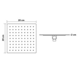 Ducha Chuveiro Slim Prizi Quadrado 20x20cm Inox 304 Rose com - 3