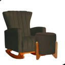 Ver imagem 1 de Kit Poltrona Balanço Melinda e Puff Jade Suede