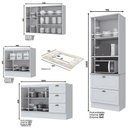 Ver imagem 4 de Cozinha Completa Americana 4 Peças com Torre Quente 2 Fornos Branco - Móveis Henn Branco